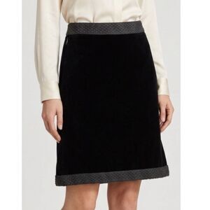 Vtg 1950s Saks Fifth Ave Velvet Skirt Texture Trim Black Classic France 50s M